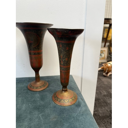 189 - 4 x Indian brass vases