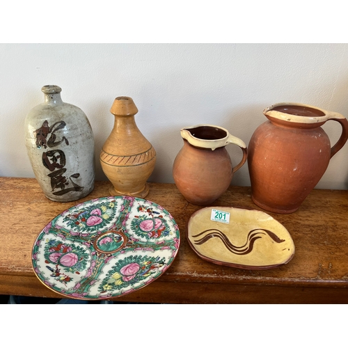 201 - Assorted mixed pottery