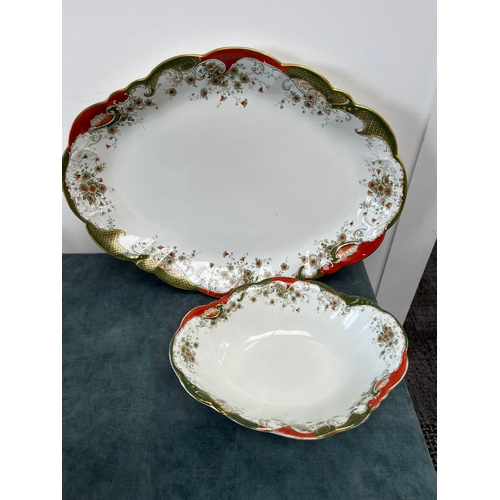 245 - Large Doulton Burslem Rosamond serving platter and one other bowl