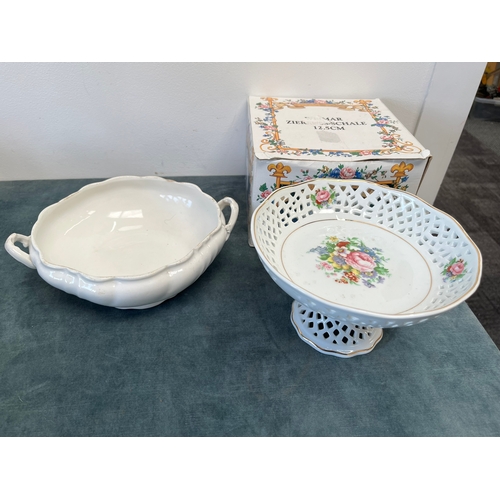 247 - Pierced flower bowl and Royal Doulton bowl