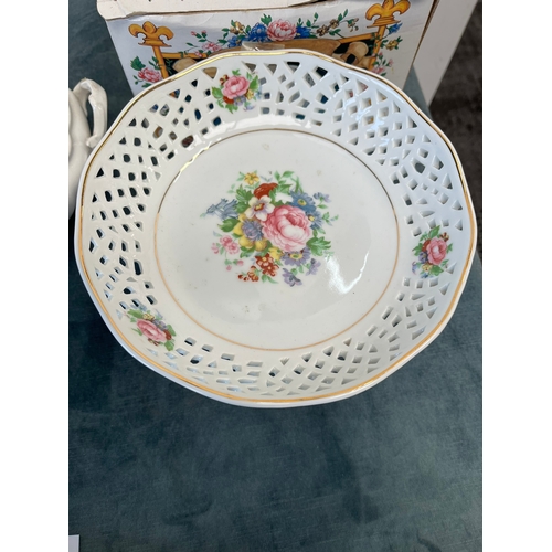 247 - Pierced flower bowl and Royal Doulton bowl