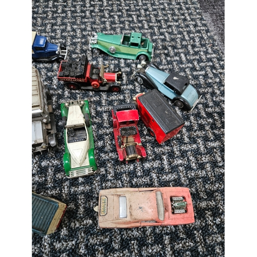 303 - Box of various play worn model toy cars ect