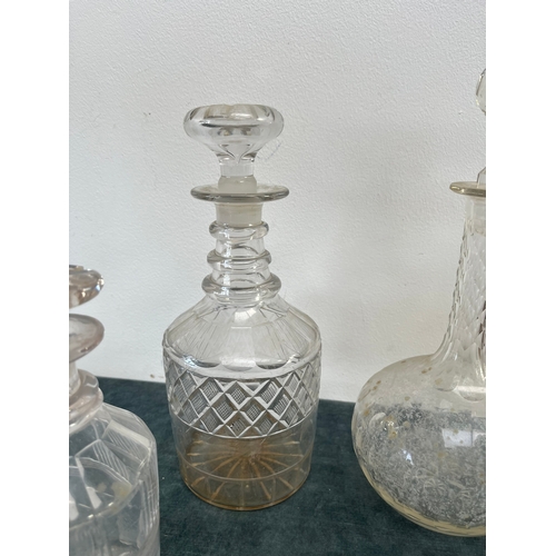 319 - 4 x Cut glass decanters