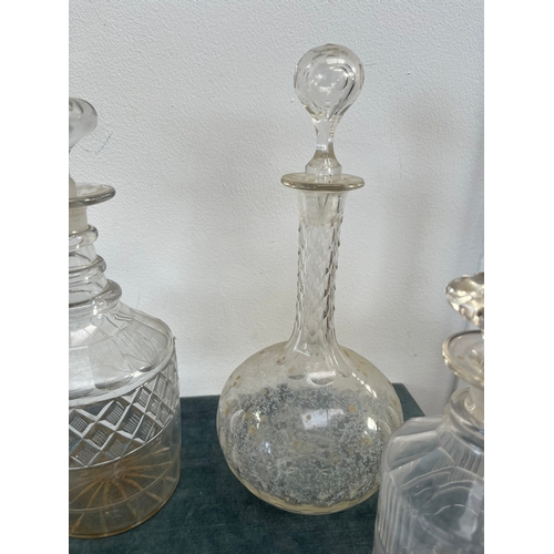 319 - 4 x Cut glass decanters