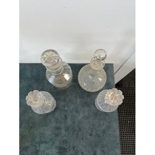 319 - 4 x Cut glass decanters