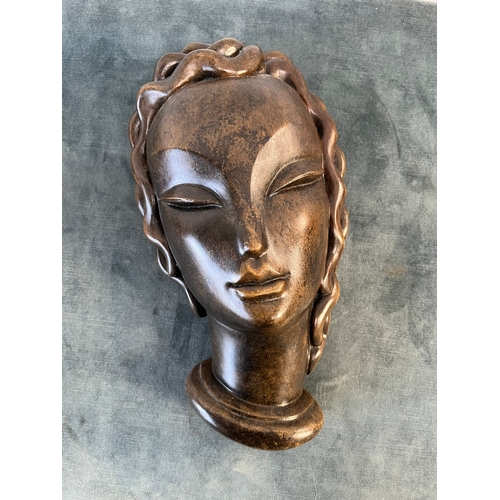 165 - Concrete wall face mask - Art Deco style