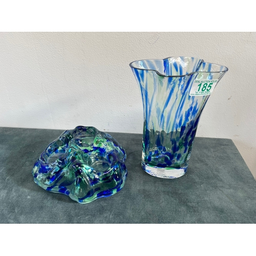 185 - RENATE STOCK For Sea Glasbruk Sweden Crystal Flower Vase and candle holder