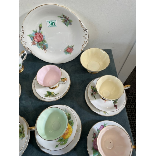 191 - Paragon - Harry Wheatcroft

6 x Cups
6 x Saucers
5 x Side plates
1 x Jug
1 x Sugar bowl 
1 x Cake pl... 