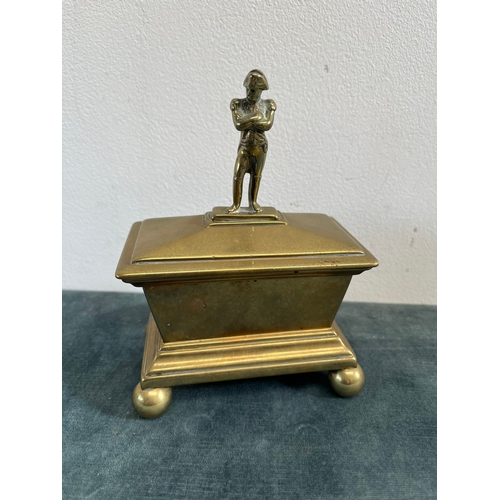 194 - Sarcophagus lead lined box with napoleon figure