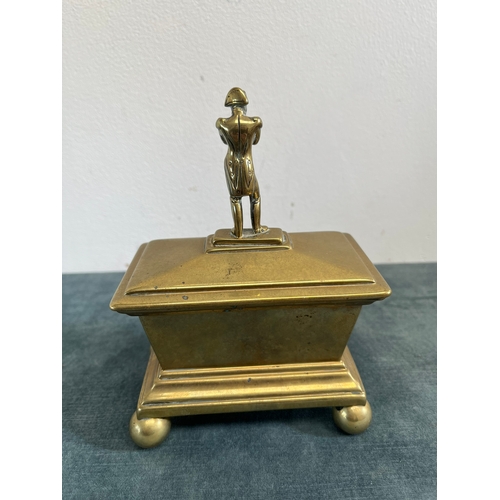 194 - Sarcophagus lead lined box with napoleon figure