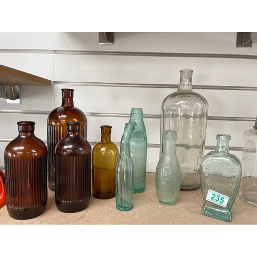 235 - Assortment of vintage/ antique medicine and poison bottles