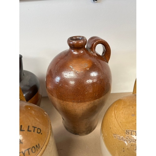 236 - 3 x Stoneware flagons and stoneware jug