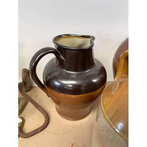 236 - 3 x Stoneware flagons and stoneware jug