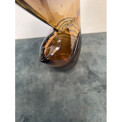 256 - Abstract glass free form vase