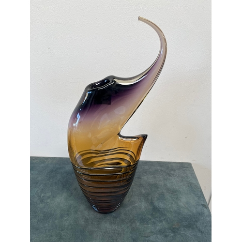 256 - Abstract glass free form vase