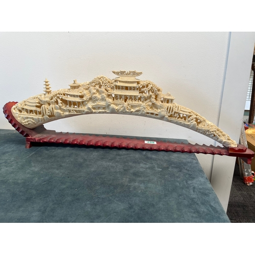 259 - Large resin elephant tusk style carving