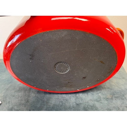 263 - Large Le Creuset cast iron oval casserole dish Volcanic orange - 35cm