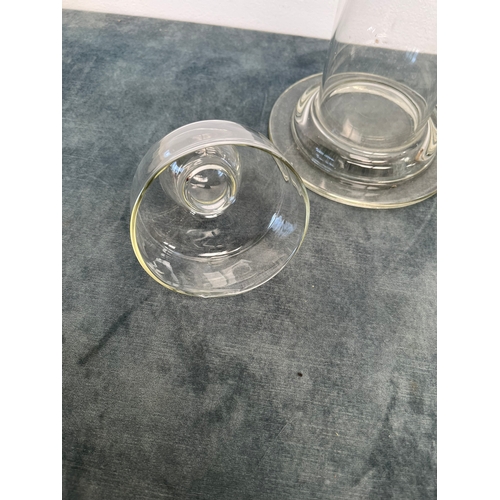 264 - Large glass spaghetti container and cut glass bowl