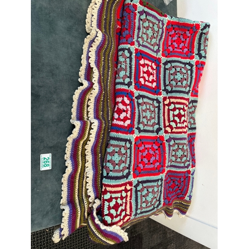 268 - Large vintage crochet blanket