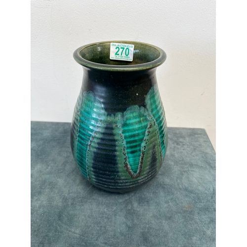 270 - Art pottery green vase