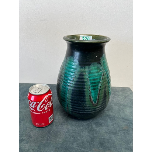 270 - Art pottery green vase