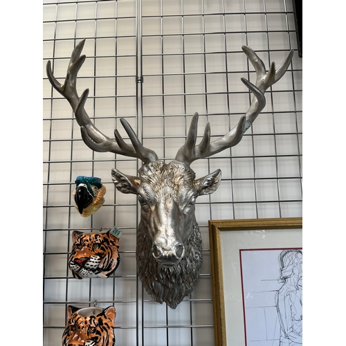 291 - Large composite wall hanging stags head