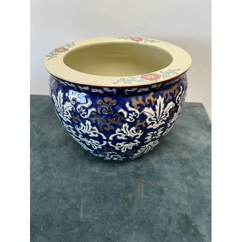 299 - Oriental decorated plant pot