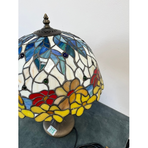 315 - Tiffany style stained glass table lamp