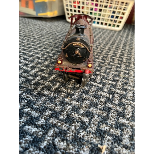 328 - Hornby clockwork wind up train 22cm long- in need of restoration - not working