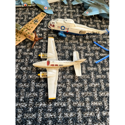 329 - Model planes including Dinky - Phantom II, Beechcraft C55, Messerschmitt, Sea King ect