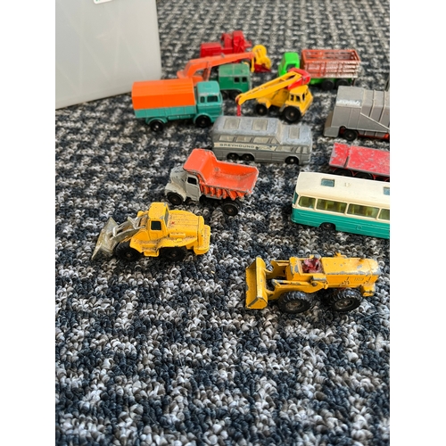 330 - Assorted vintage model cars, tractors, diggers ect. - Huskey, Lesney, Matchbox