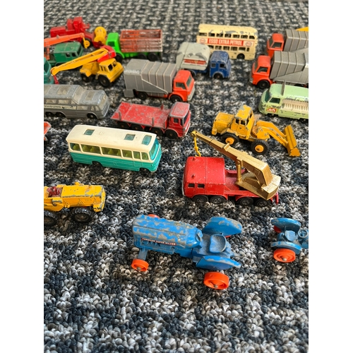 330 - Assorted vintage model cars, tractors, diggers ect. - Huskey, Lesney, Matchbox