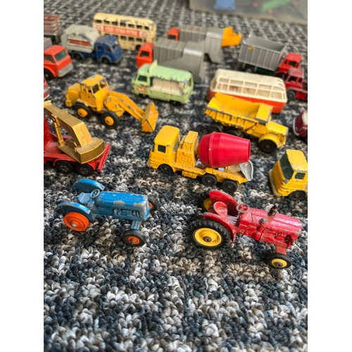 330 - Assorted vintage model cars, tractors, diggers ect. - Huskey, Lesney, Matchbox