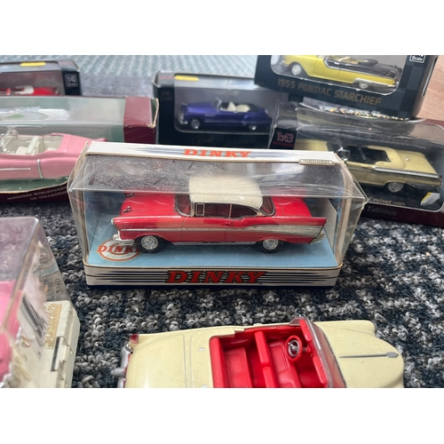 351 - American Cars - 10 boxed and 2 loose - Dinky, Vitesse, City Cruiser ect.