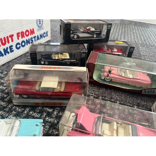 351 - American Cars - 10 boxed and 2 loose - Dinky, Vitesse, City Cruiser ect.