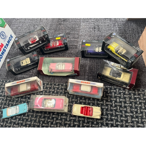 351 - American Cars - 10 boxed and 2 loose - Dinky, Vitesse, City Cruiser ect.