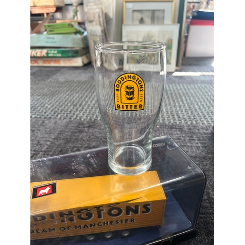 352 - Corgi Boddingtons bitter lorry, pint glass and beer mats