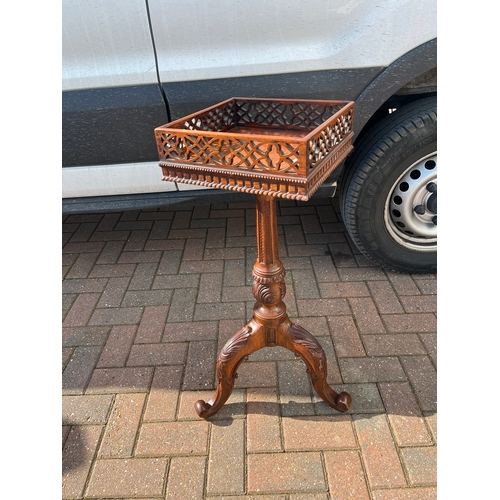 11 - Chippendale style carved mahogany stand