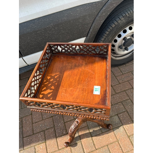 11 - Chippendale style carved mahogany stand