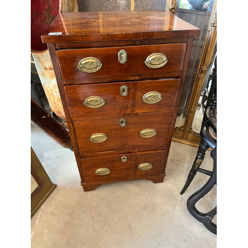 34 - Mahogany chest of four drawers for restoration