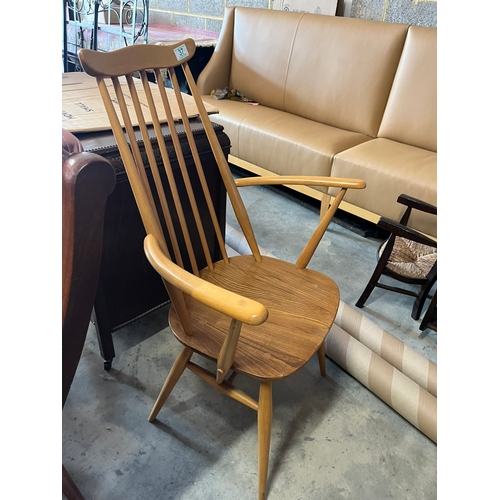 37 - Ercol light elm Windsor carver chair