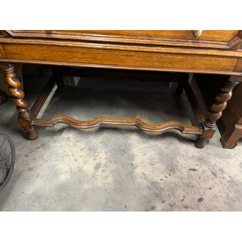 52 - Antique oak bureau with drop handles