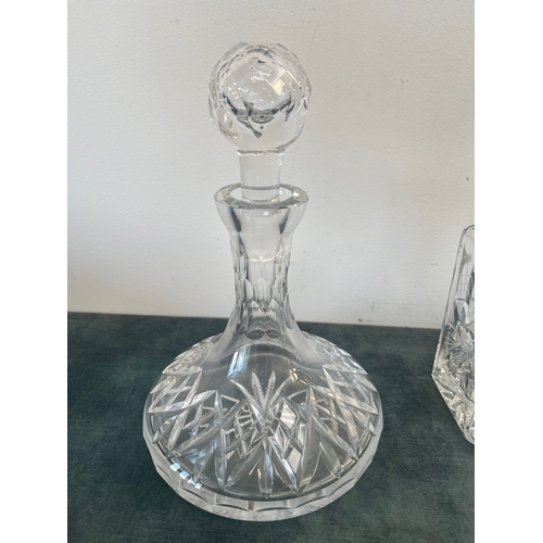 369 - 3 x Crystal glass decanters - 2 Ships