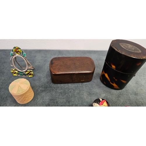 Snuff box, Ramsgate present pill pot, faux tortoise shell box and other ...