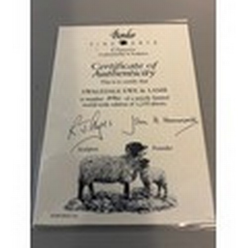 186 - Border Fine Arts ‘Swaledale Ewe And Lamb' B0307 By R Ayres Limited Edition 936/1250 On Wood Base Wit... 