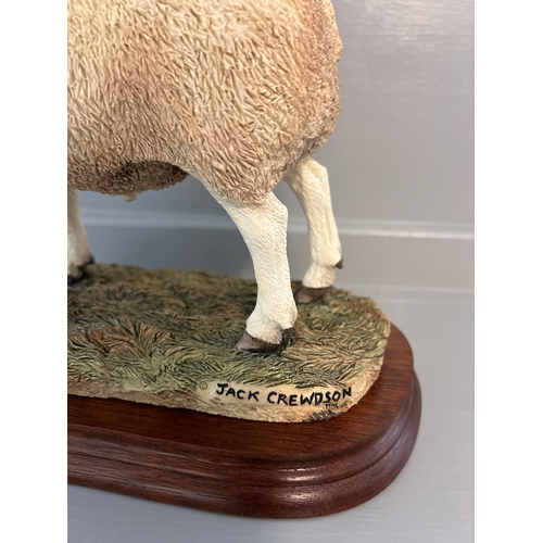 183 - Border Fine Arts ‘Texel Ram’ B0530 By Jack Crewdson Limited Edition 980/1500 On Wood Base With Certi... 