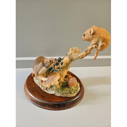 273 - Border Fine Arts ‘Stoat And Vole’ L19 By Anne Wall Limited Edition 184/300 On Wood Base