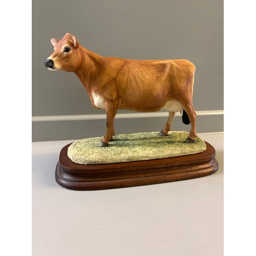 296 - Border Fine Arts ‘Jersey Cow’ L110 By R Ayres Limited Edition 66/1250 On Wood Base