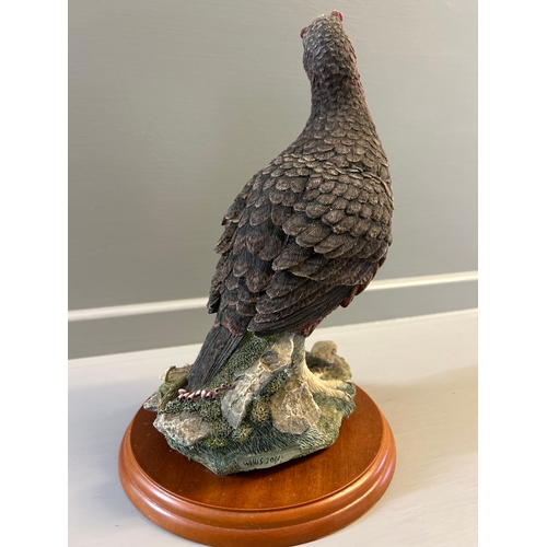 333 - Border Fine Arts ‘Red Grouse’ A1279 By Russell Willis On Wood Base