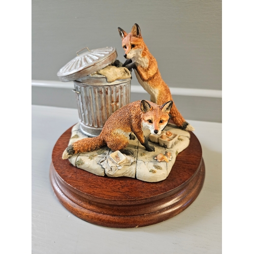 274 - Border Fine Arts 'Urban Foxes' L134 By D Walton Limited Edition 651/1250 On Wood Base